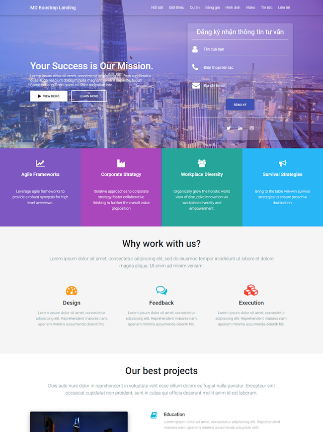 Template Blogspot Landing Page Tổng hợp